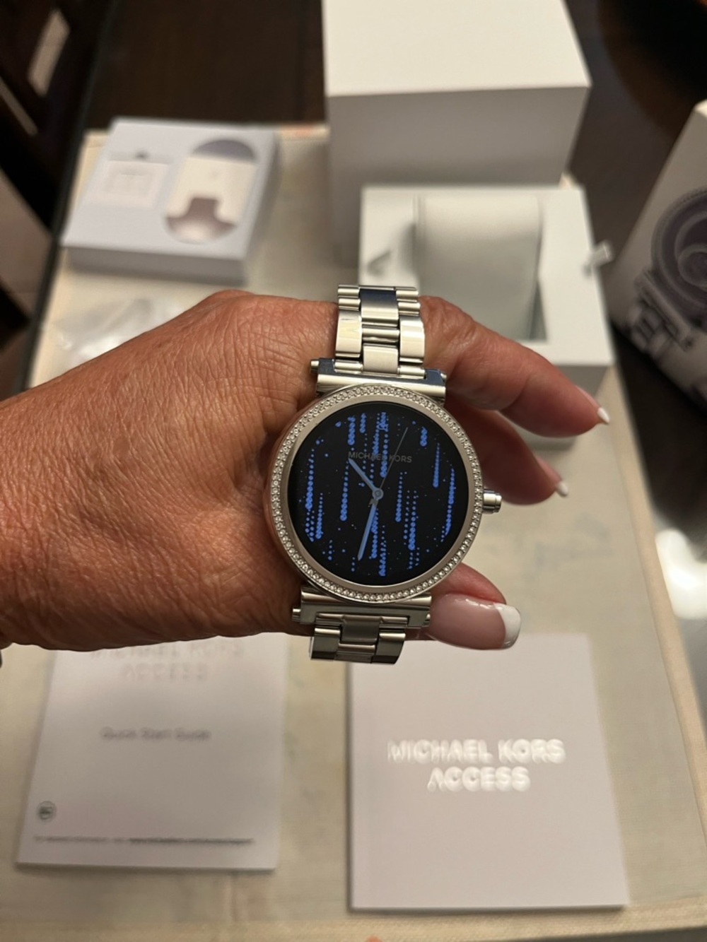 Michael Kors Silver Smartwatch with Black Digital Dial